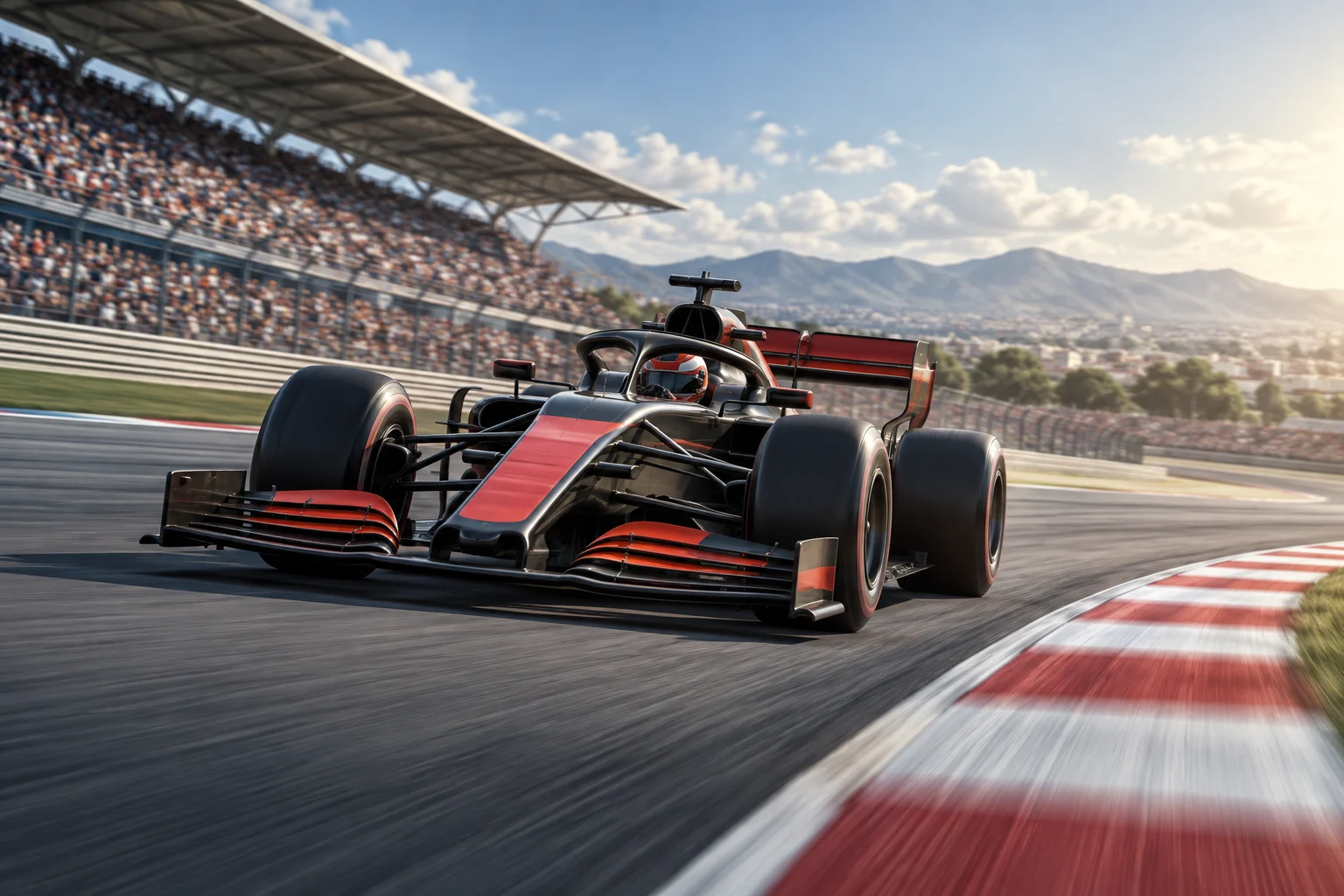 Monoplaza de Fórmula 1 rodando por un circuito durante un fin de semana de gran premio