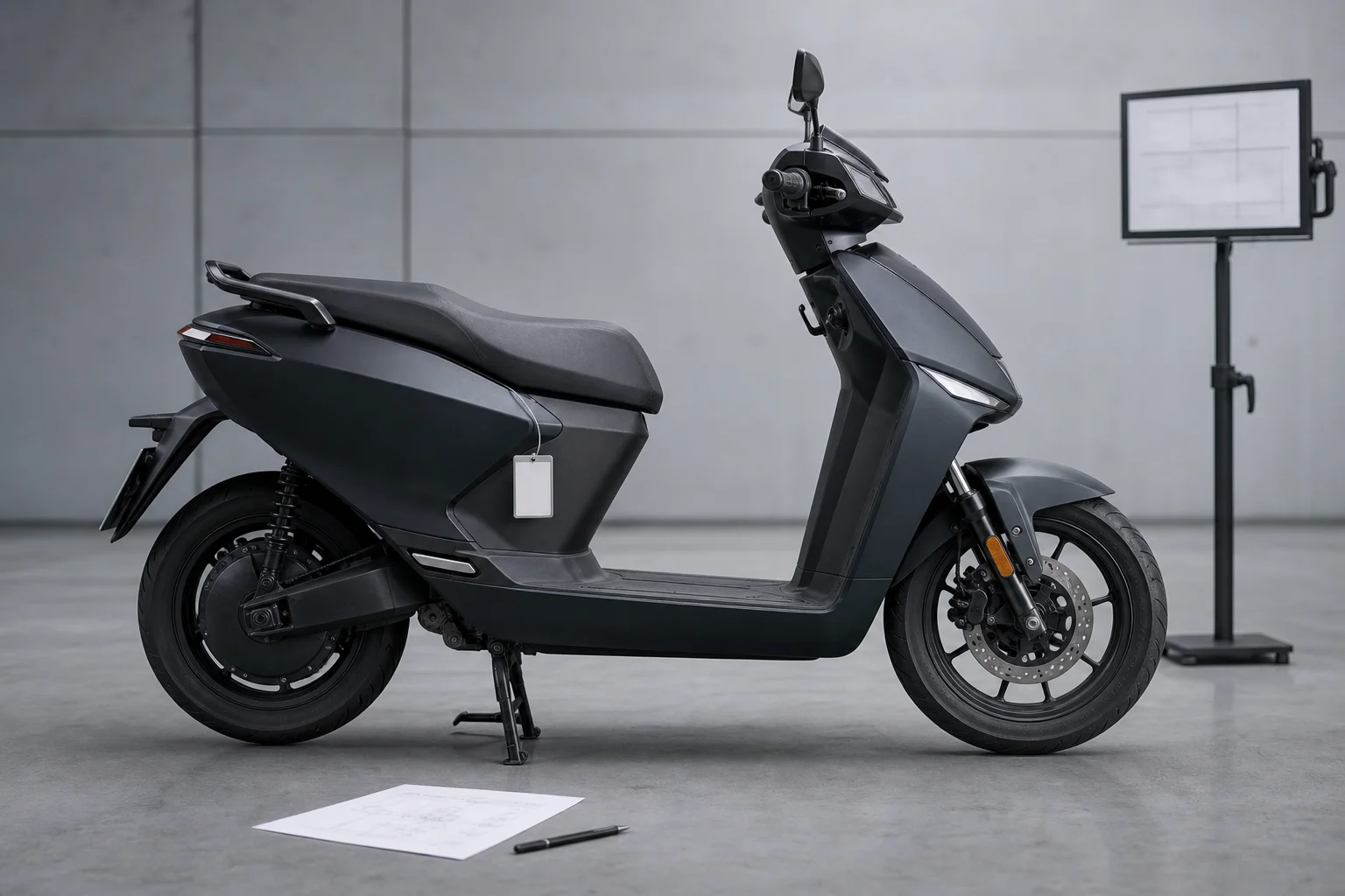Moto eléctrica usada junto a documentación técnica para comprobar su identificación